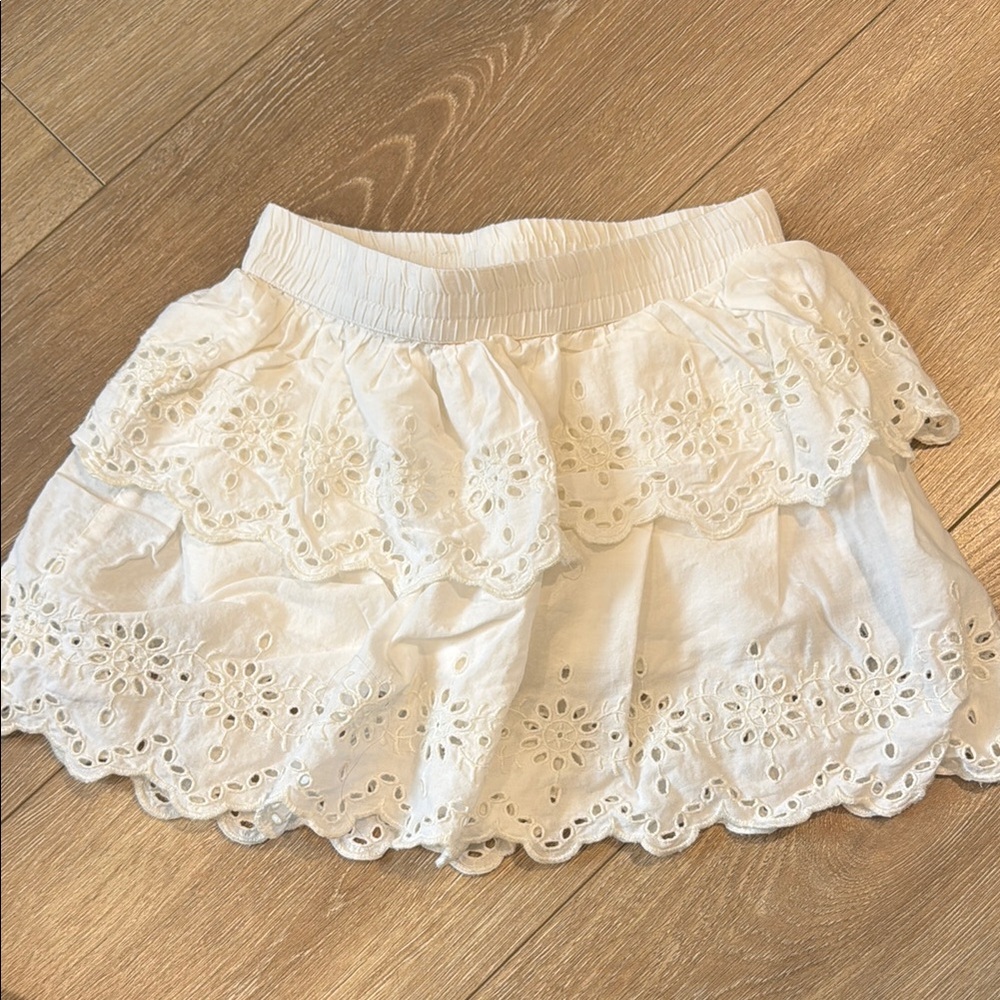 White Eyelet Lace Skirt